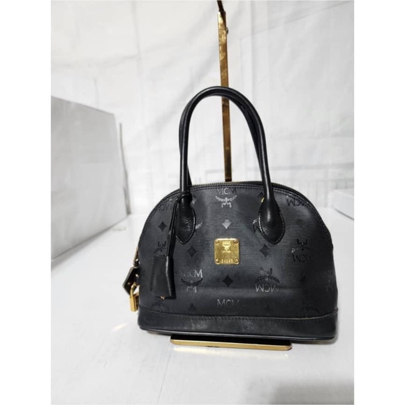 Authentic MCM Vintage Visetos Mini Handbag Black - Picture 1 of 13